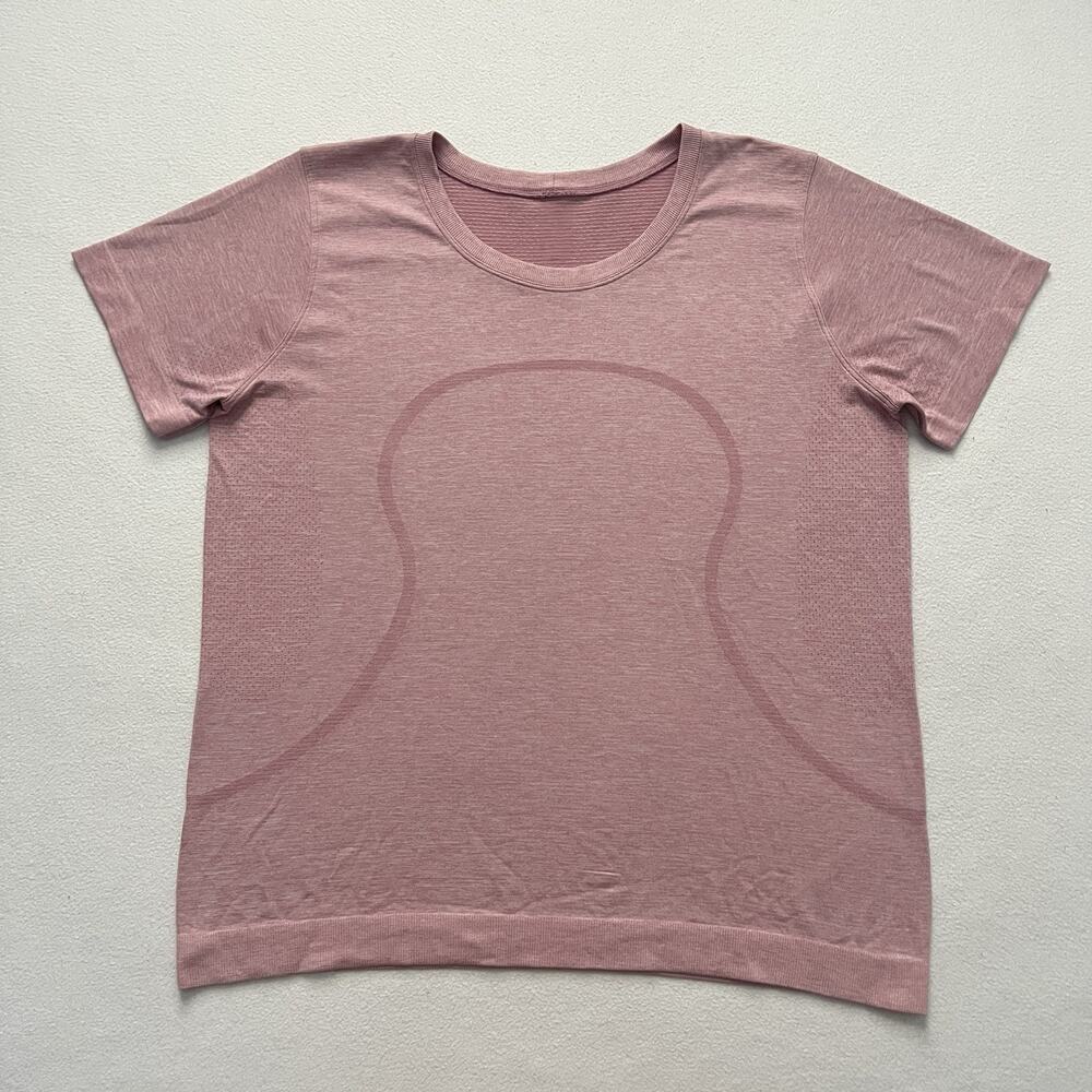 Lululemon Cherry Tint White Pink Swiftly Relaxed Short Sleeve 2.0 Shirt 12